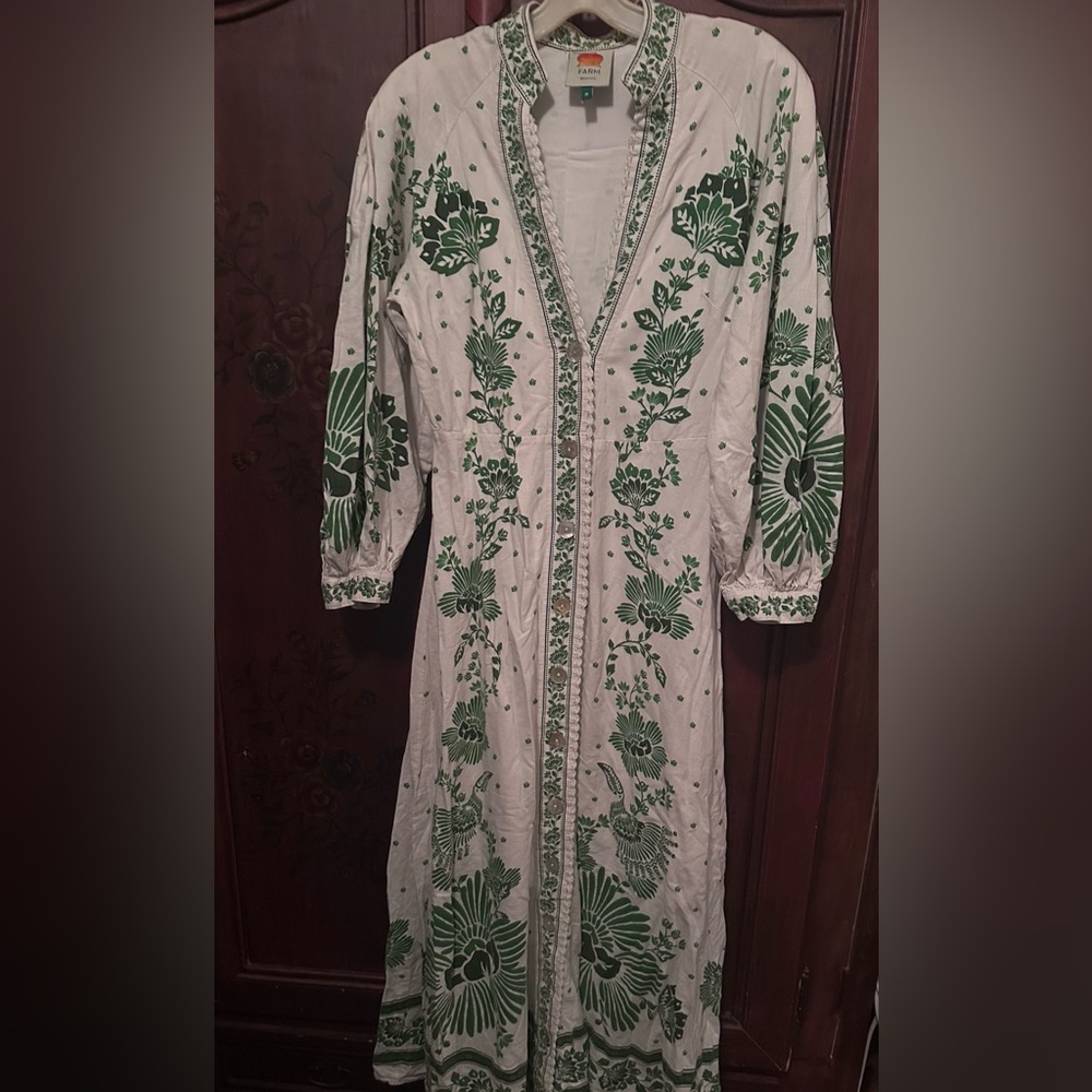 Farm Rio Forest Soul Elegant Green Floral Maxi Dress - Picture 4 of 6